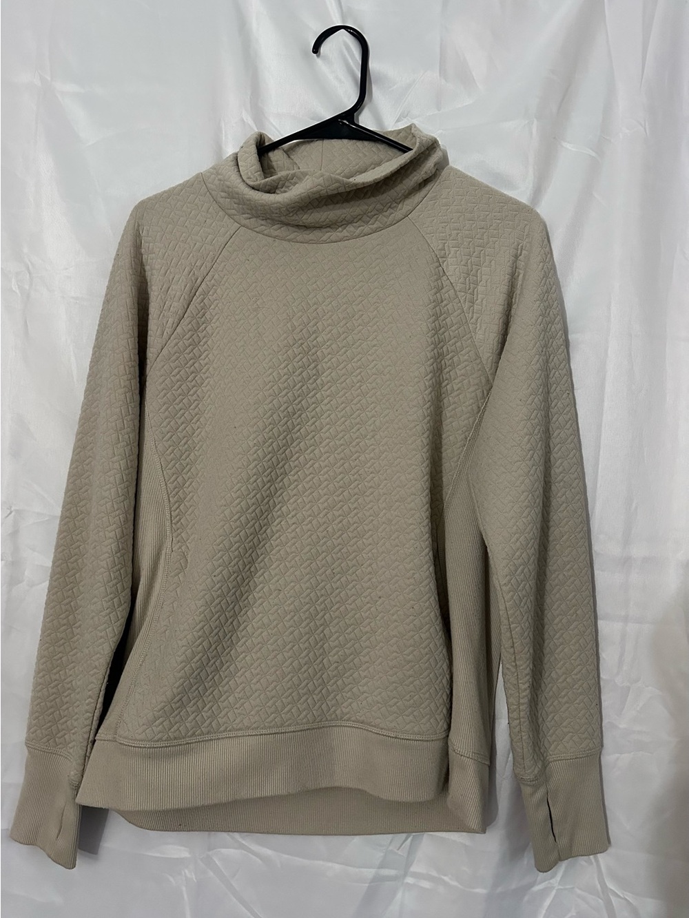RBX Quilted Cowl Neck Sweater - Taupe